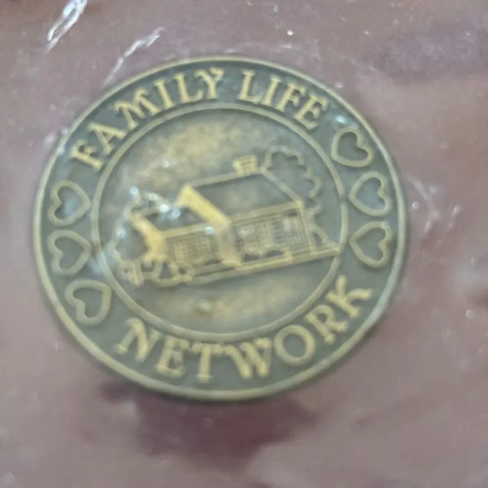 Family Life Network Gold Tone Rim Drink Coaster *New*